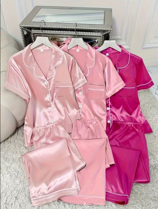 Paquete de 3 Pijamas  formal satinada