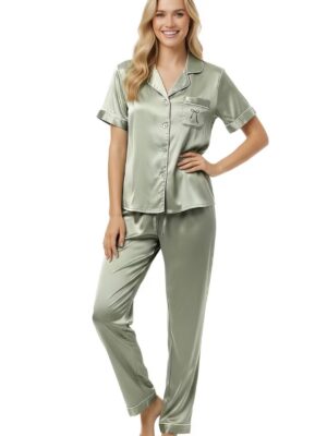 Pijama pistache pantalón manga corta