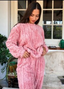 Pijama caliente rosa